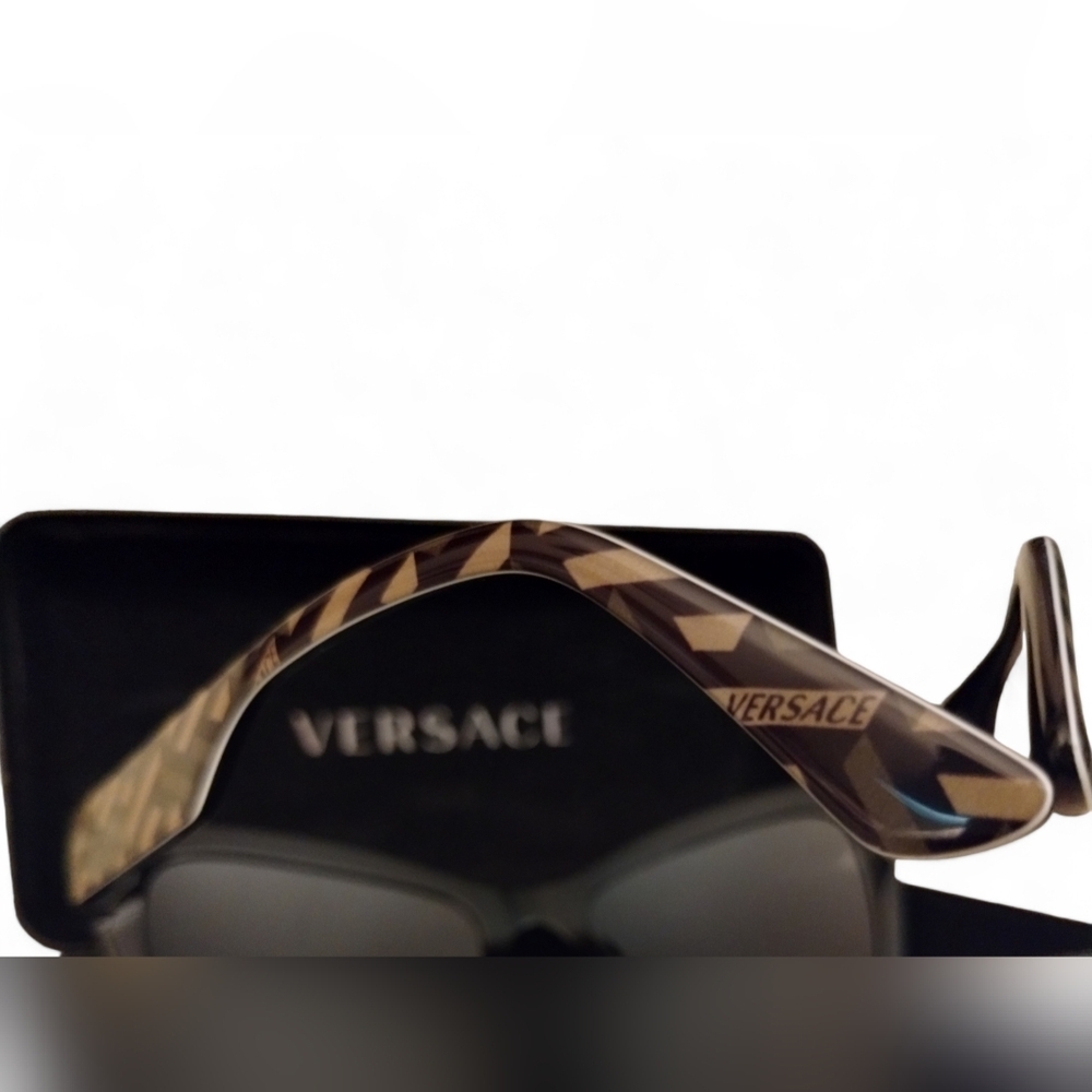 NEW VERSACE Sunglasses 4417U 5358/87 56mm Black-Dark Gray Logo Eyeglasses Unisex - Picture 12 of 16